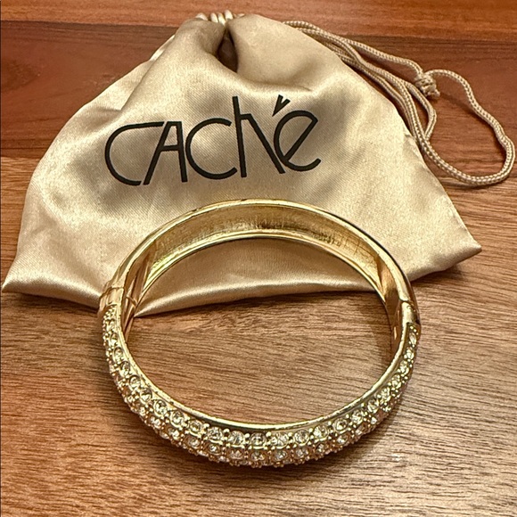 Cache Gold Bracelet with Silver Rhinestones - Picture 2 of 7